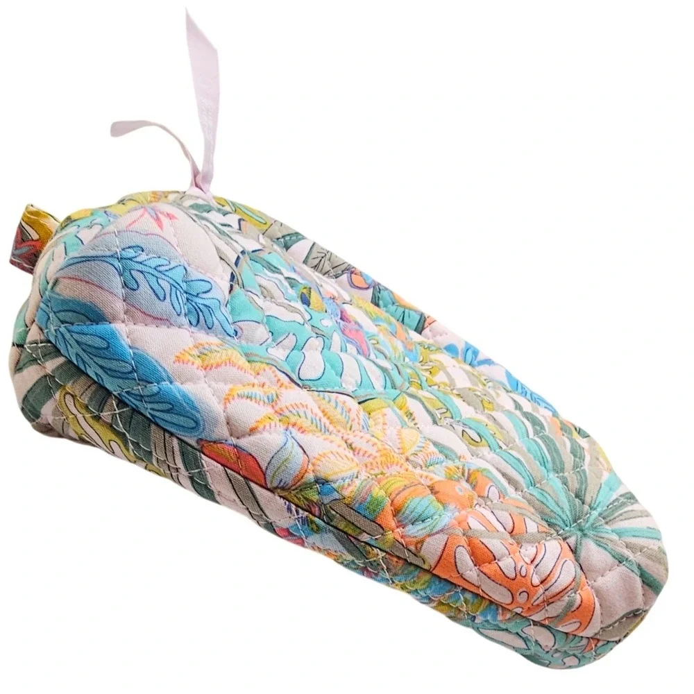 Vera Bradley Rainforest Canopy Tropical Floral Quilted Cosmetic Bag Travel Pouch